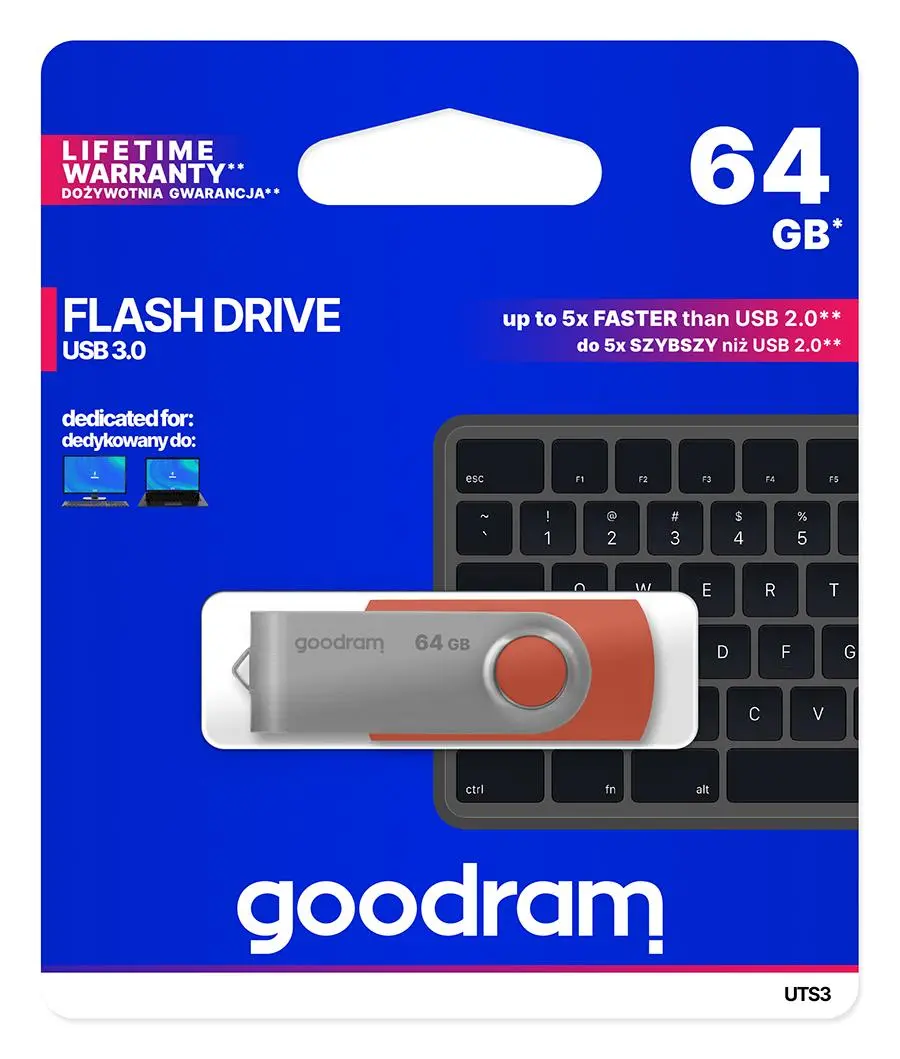 PenDrive GoodRam UTS3 64GB USB 3.0 Czerwony