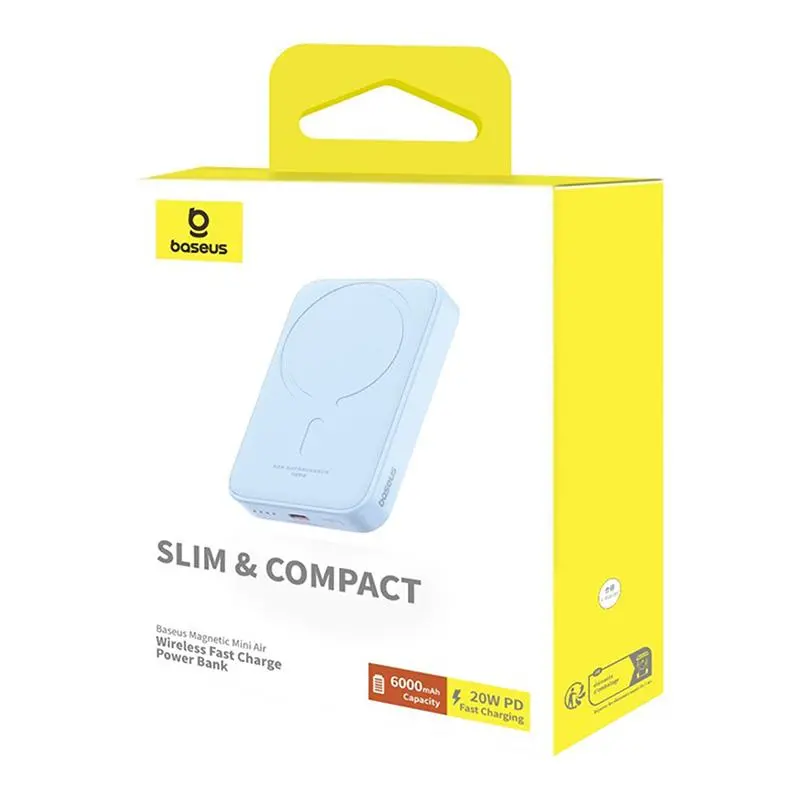 Powerbank Baseus P10059002313-00 Magnetic Mini Air 6000mAh 20W Niebieski