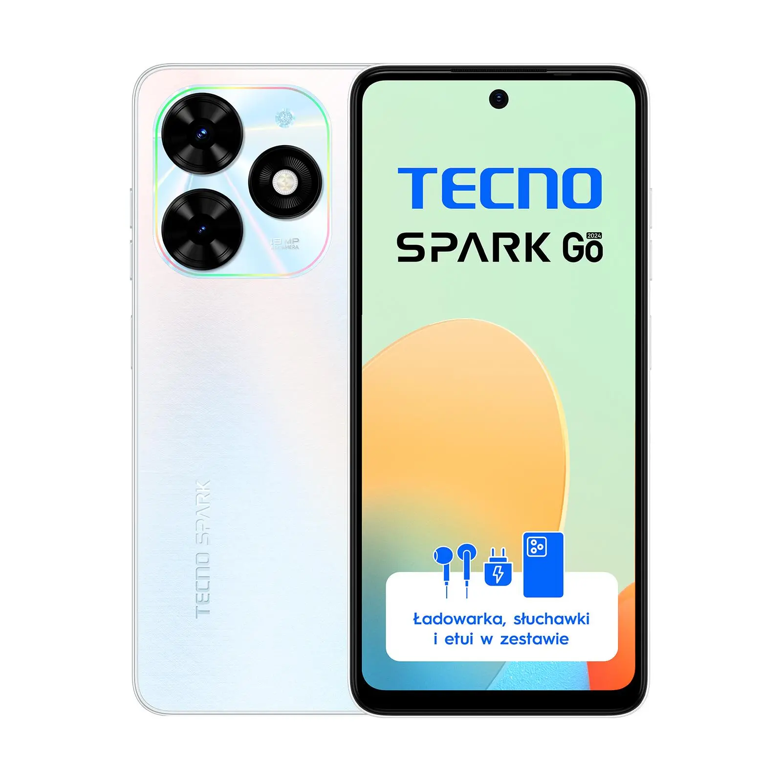 Smartfon Tecno SPARK Go 2024 4/128GB 6,56" 90Hz 13Mpix Biały