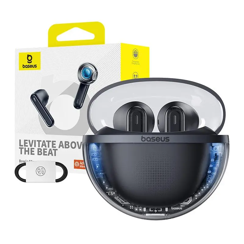 Słuchawki bezprzewodowe Baseus Bowie E5x Douszne Bluetooth 5.3 Czarny