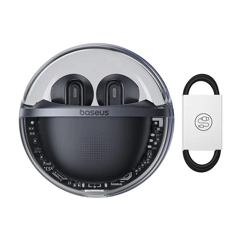 Słuchawki bezprzewodowe Baseus Bowie E5x Douszne Bluetooth 5.3 Czarny