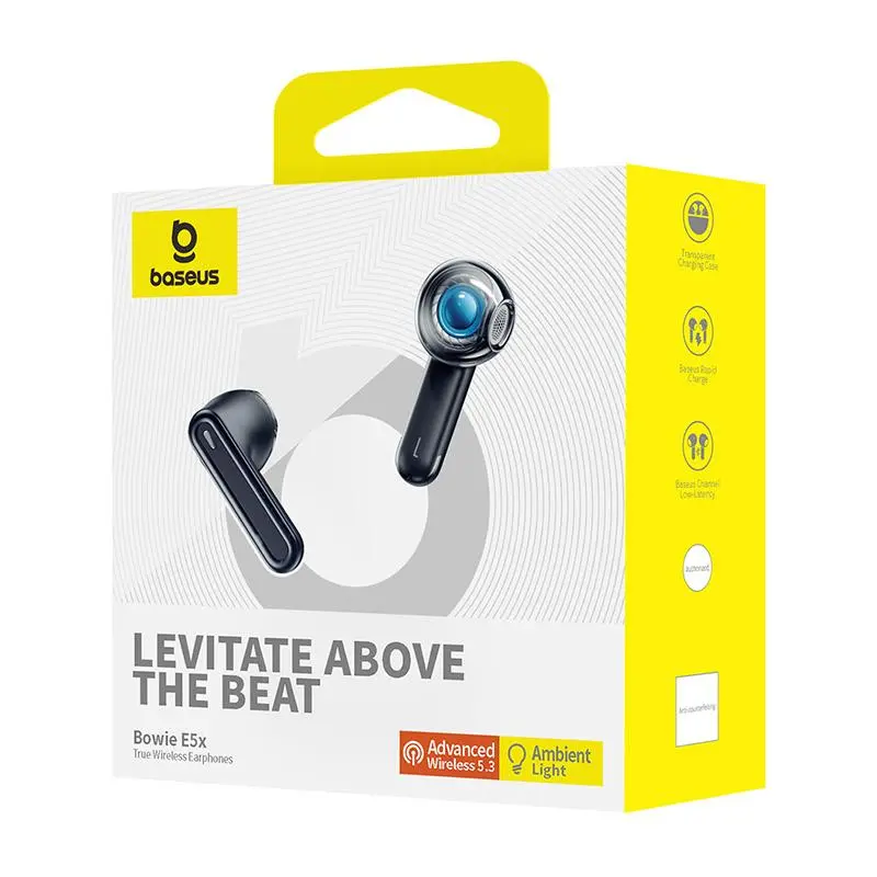 Słuchawki bezprzewodowe Baseus Bowie E5x Douszne Bluetooth 5.3 Czarny