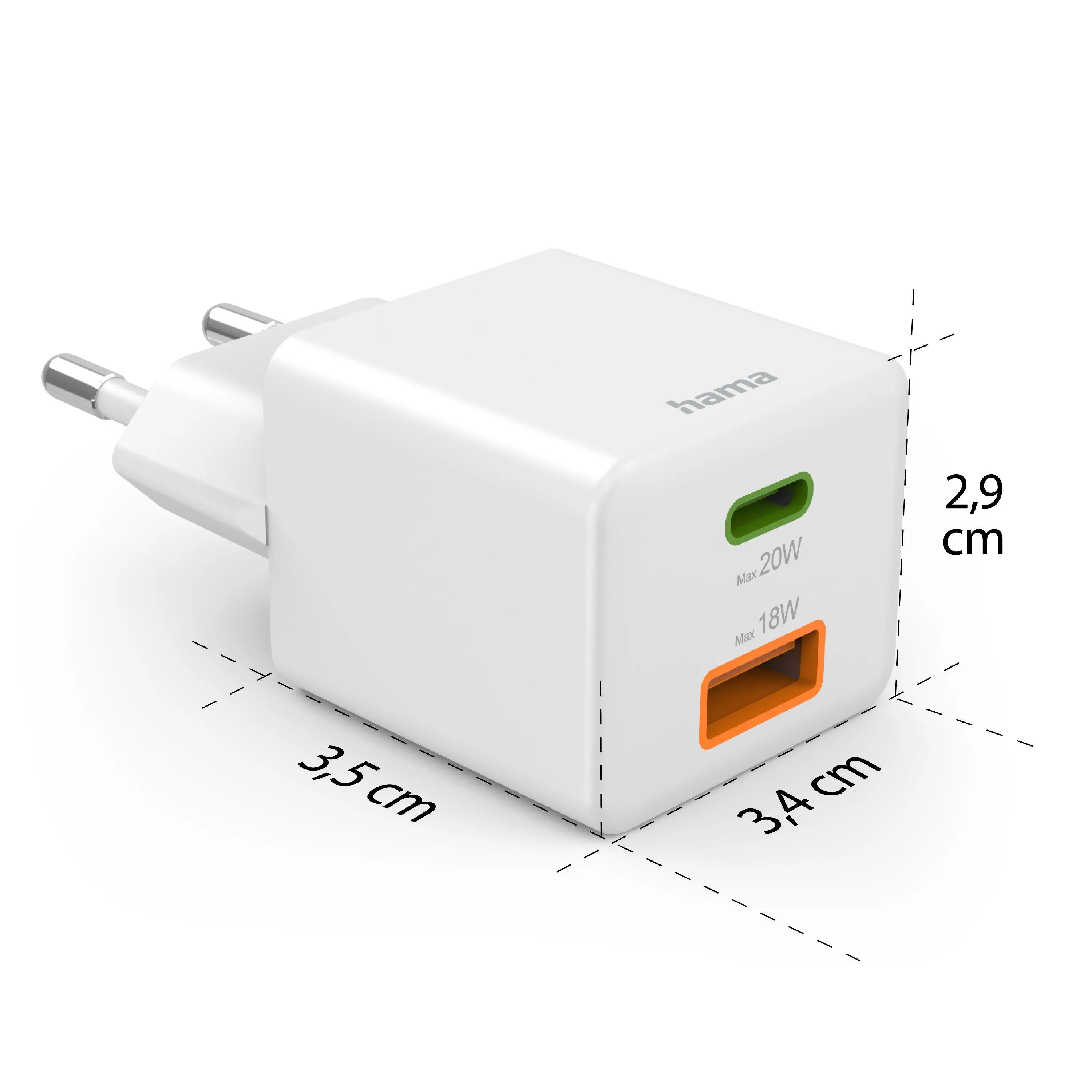 Ładowarka sieciowa Hama mini 20W PD/QC Biały