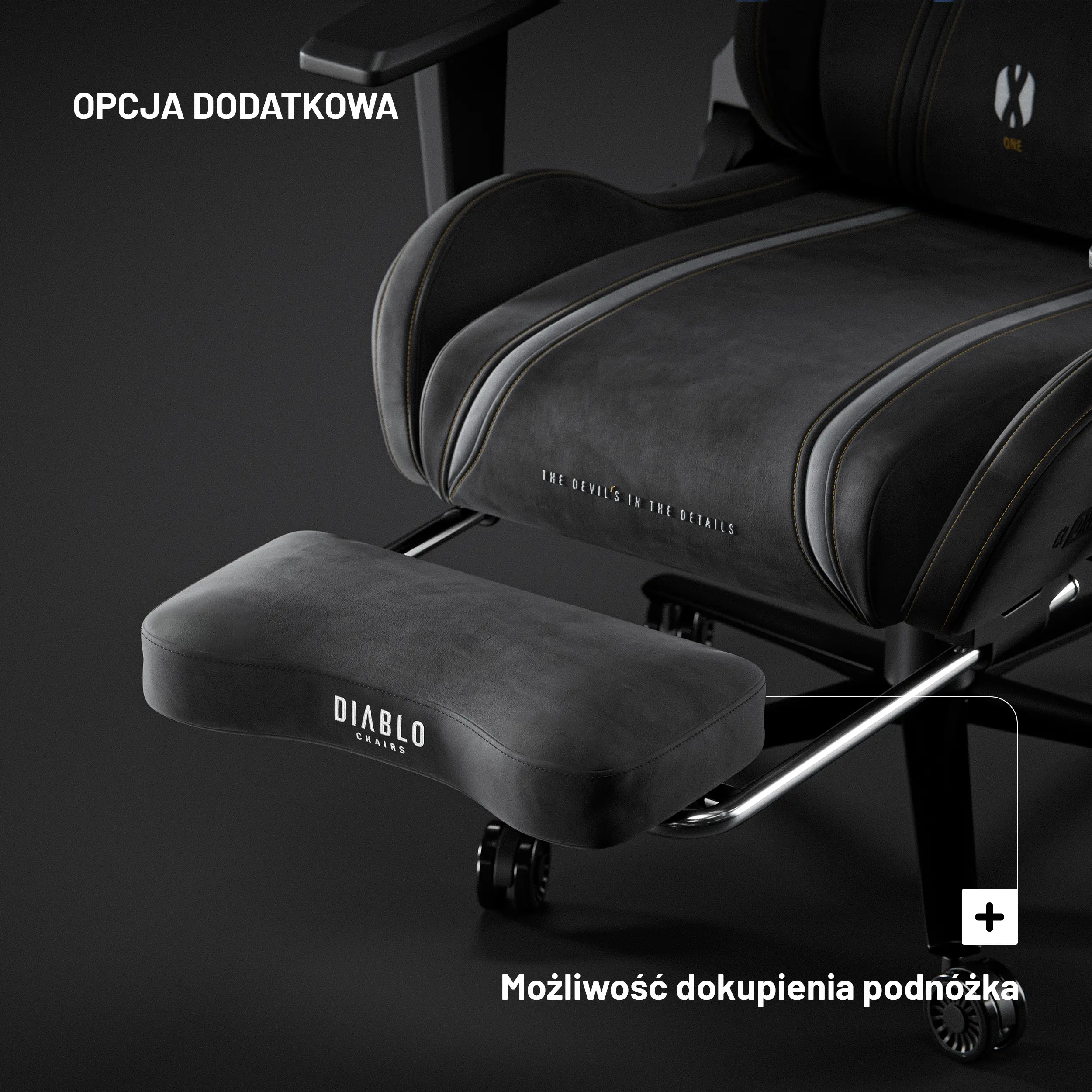 Fotel Diablo Chairs X-One 2.0 Normal Size Black Moss Gamingowy do 150kg Tkanina Czarny