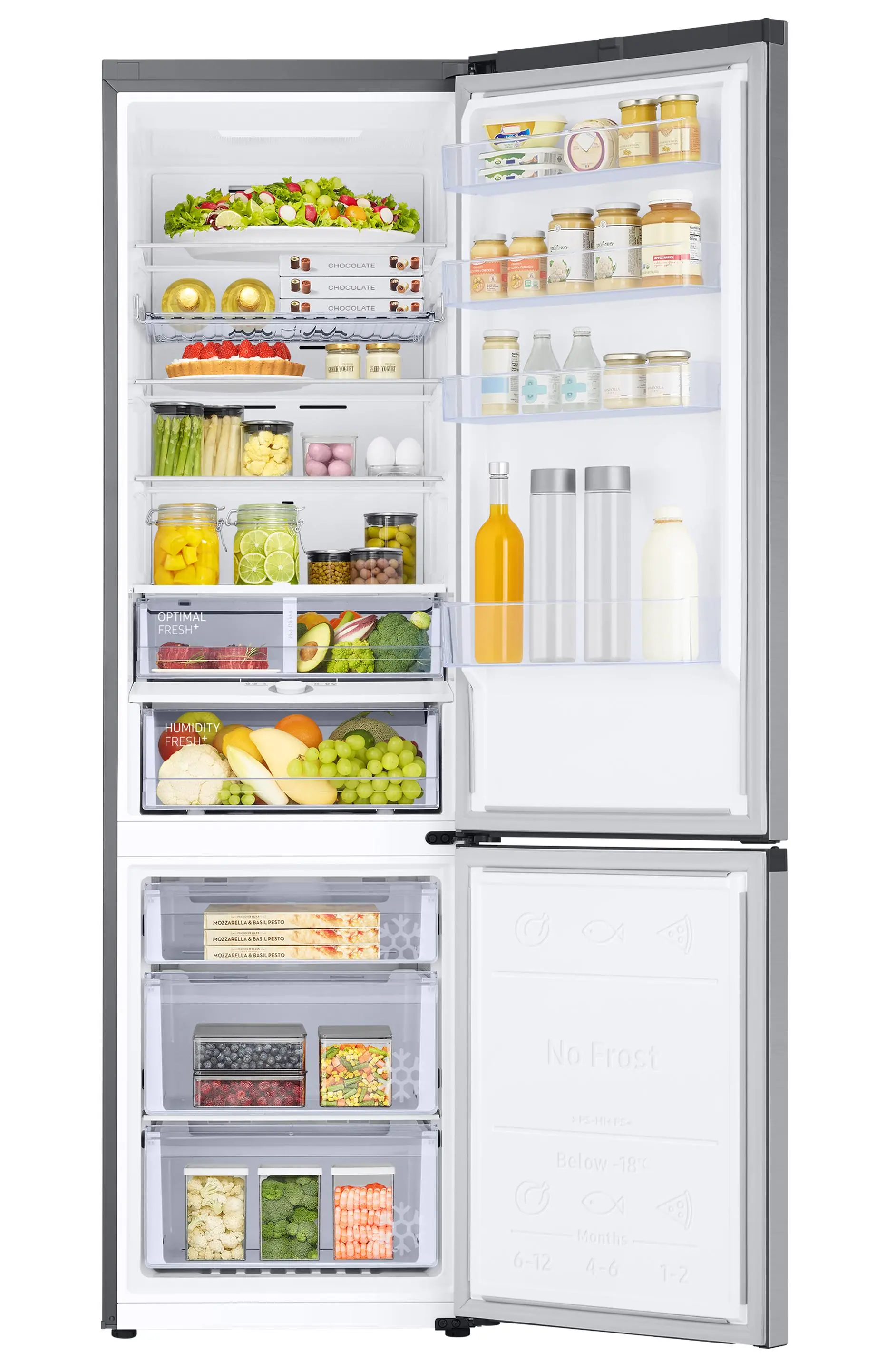 Lodówka Samsung RB38C675DSA Pełny No Frost 203cm Szuflada z kontrolą wilgotności Zdalne sterowanie Srebrny