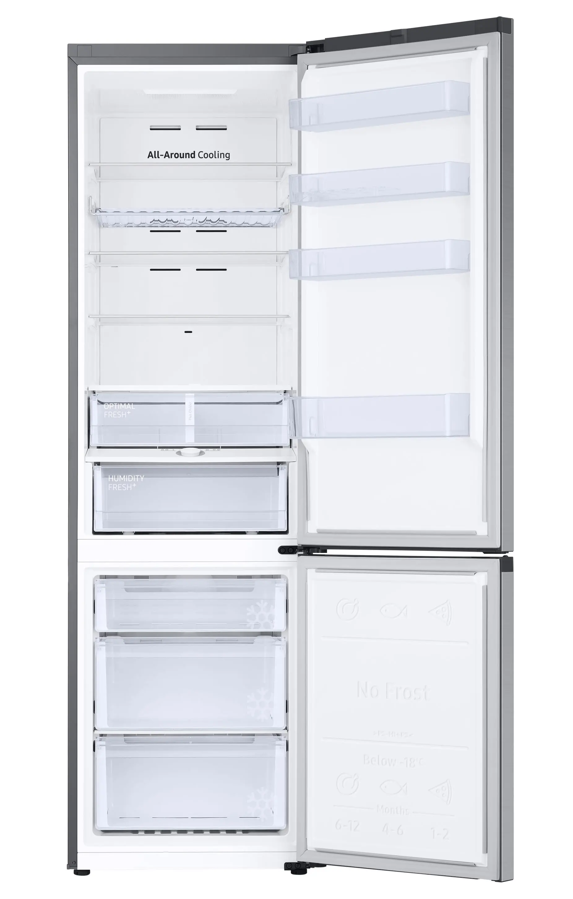 Lodówka Samsung RB38C675DSA Pełny No Frost 203cm Szuflada z kontrolą wilgotności Zdalne sterowanie Srebrny