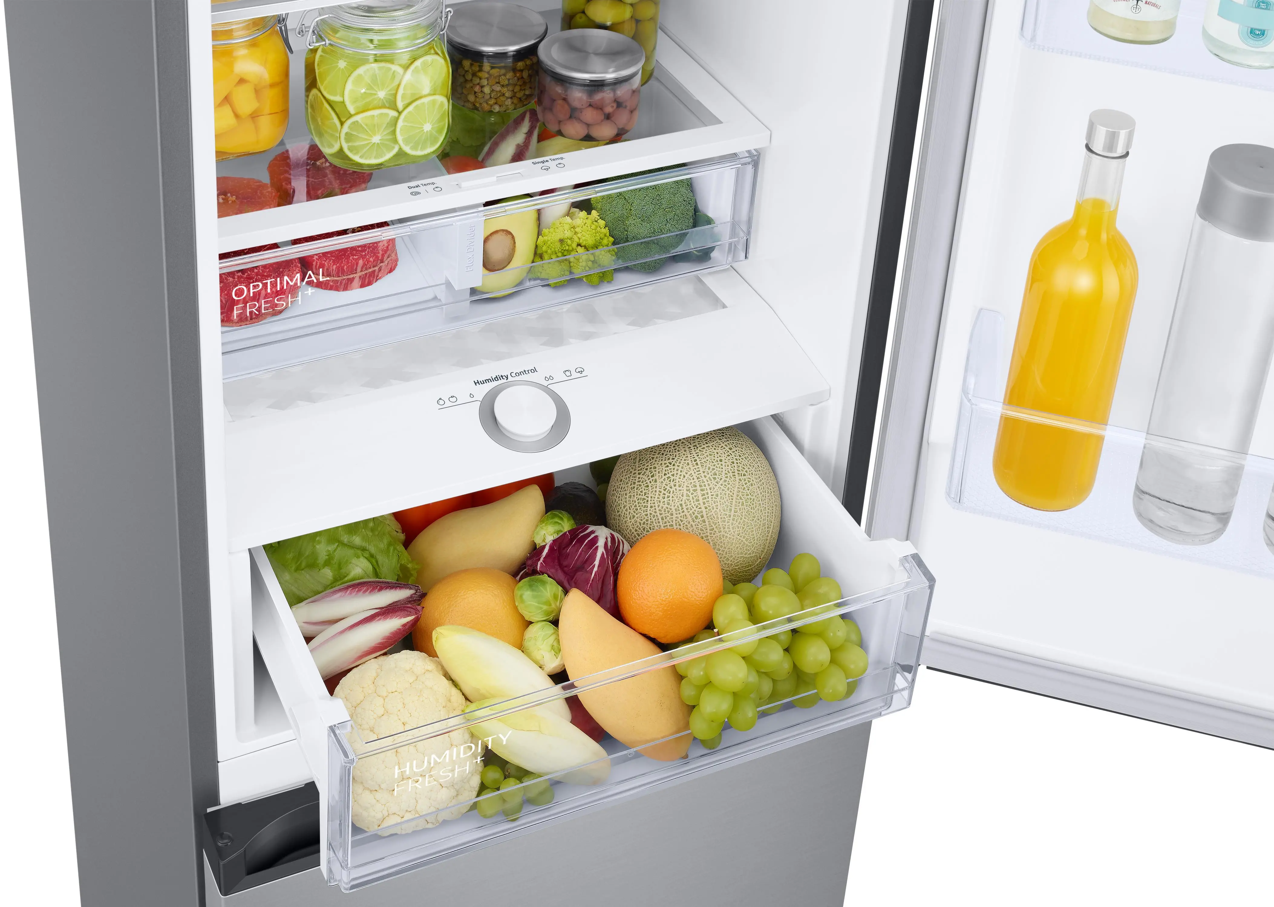 Lodówka Samsung RB38C675DSA Pełny No Frost 203cm Szuflada z kontrolą wilgotności Zdalne sterowanie Srebrny