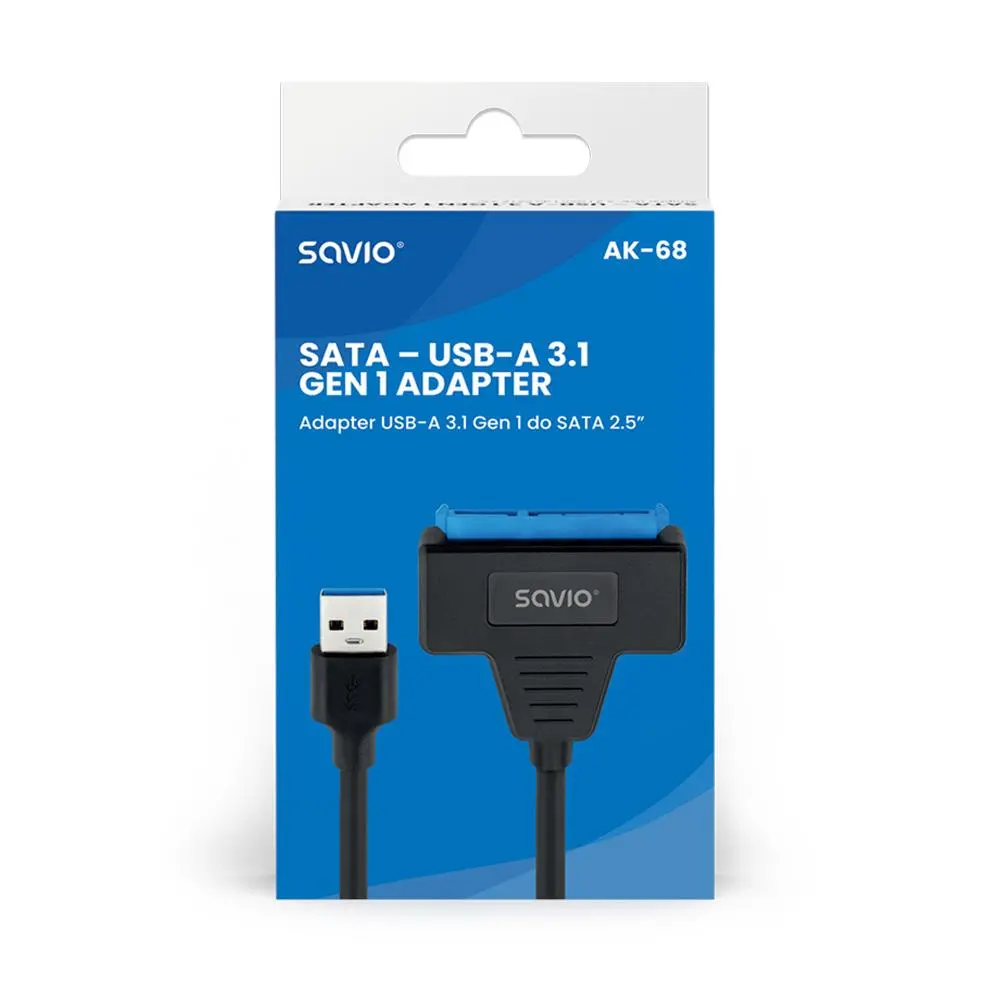 Adapter Savio AK-68 USB-A do SATA 2.5" Czarny