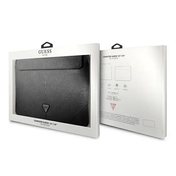 Etui na laptop Guess Saffiano Triangle Logo GUCS14PSATLK 14" Czarny