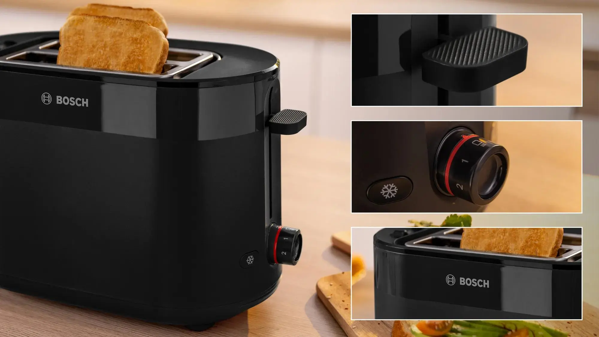 Toster Bosch MyMoment TAT2M123 Ruszt do bułek Rozmrażanie 950W