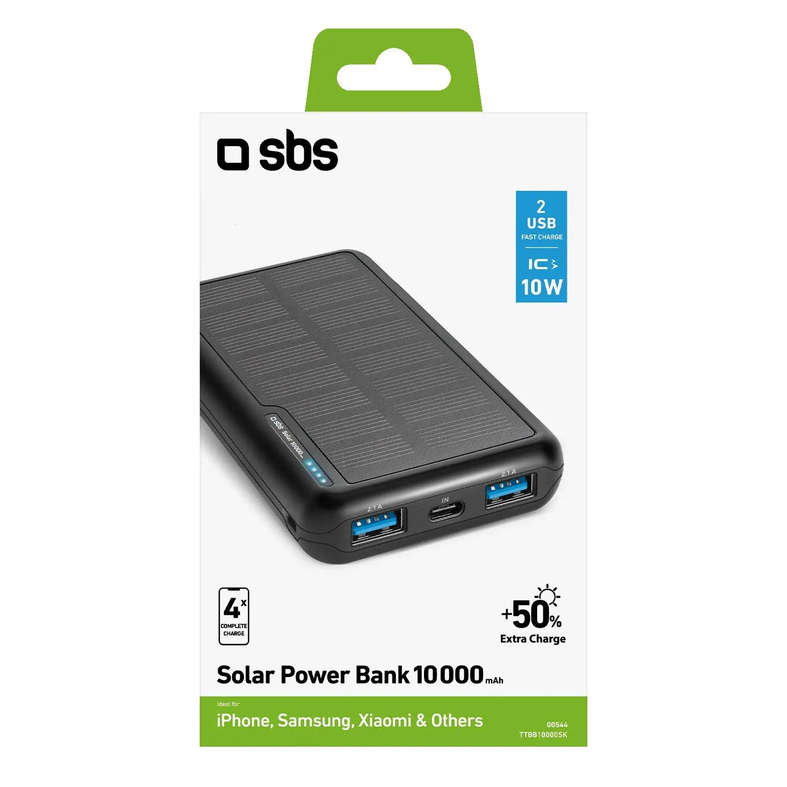 Powerbank solarny SBS TTBB10000SK 10000mAH 10W Czarny