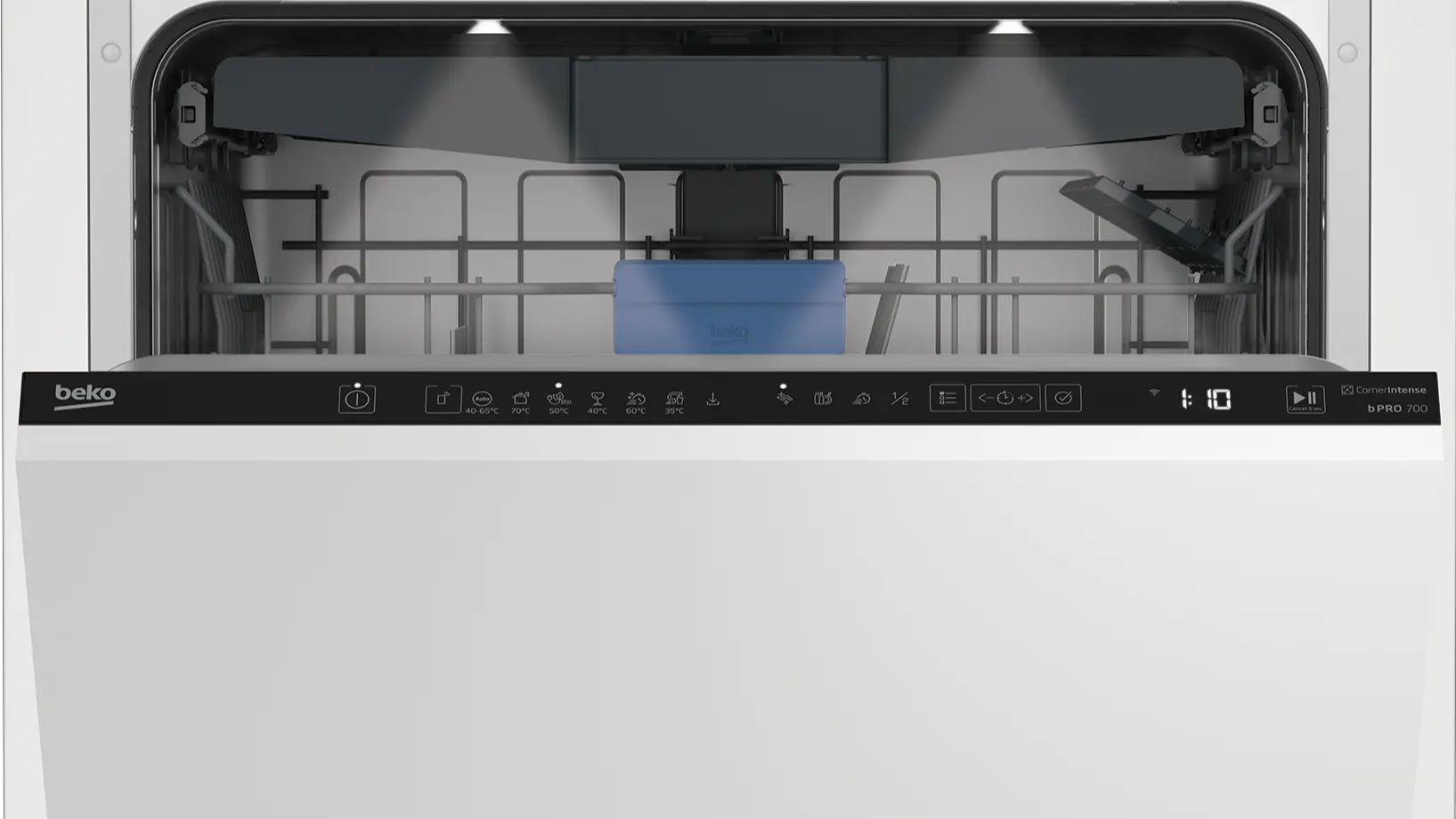 Zmywarka Beko bPro700 BDIN385B0CW 59,8cm Automatyczne otwieranie drzwi Szuflada na sztućce Zdalne sterowanie