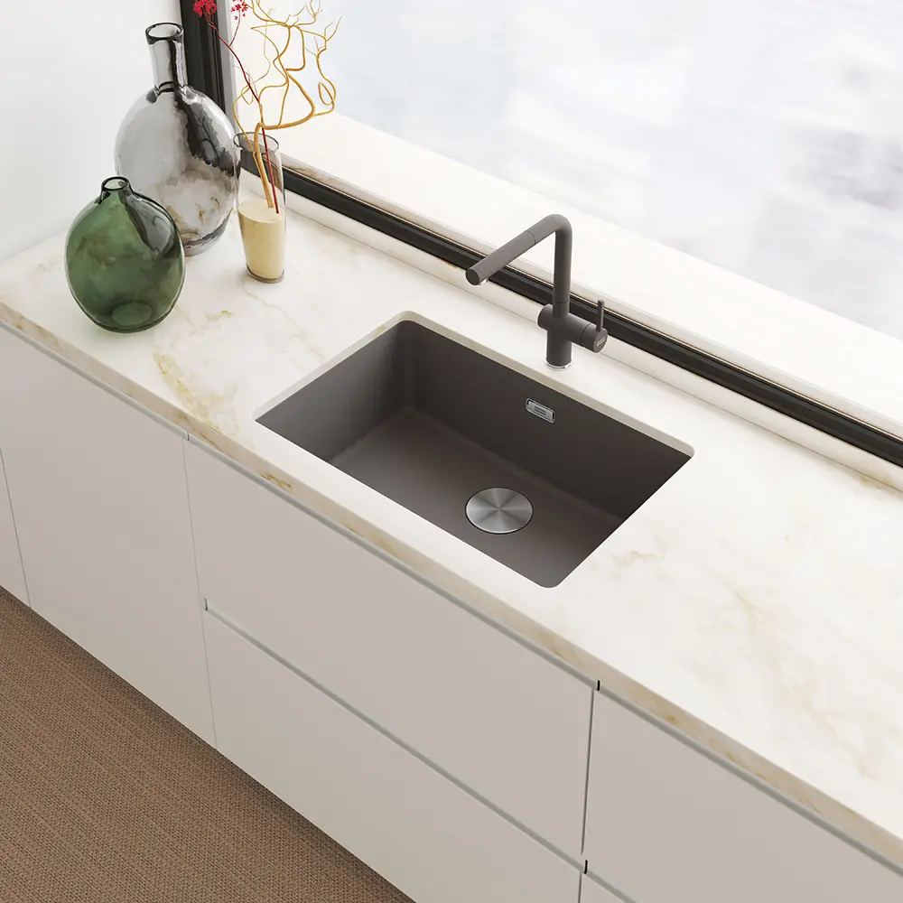 Bateria Franke Active Plus L Pull-Out Łupkowy szary Chrom