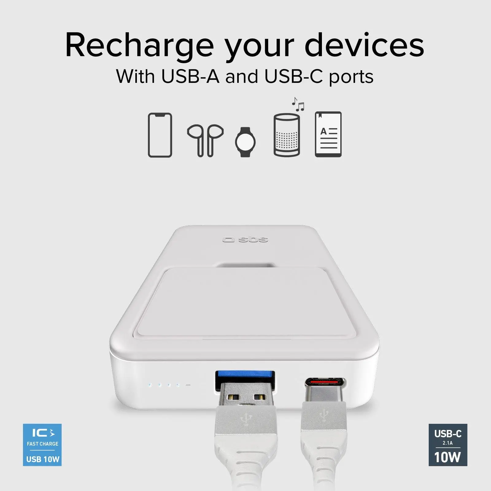 Powerbank SBS 5000mAh 10W MagSafe Biały