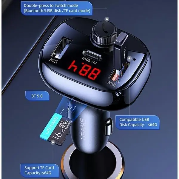 Transmiter FM USAMS CC143TC01 Zestaw Głośnomówiący C25 50W
