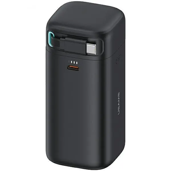 Powerbank USAMS Fast Charge XMF Series ze zwijanym kablem USB-C 18000mAh PD45W Czarny