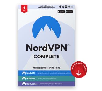 Oprogramowanie NordVPN Complete VPN + Menedżer haseł + Chmura 1 Rok