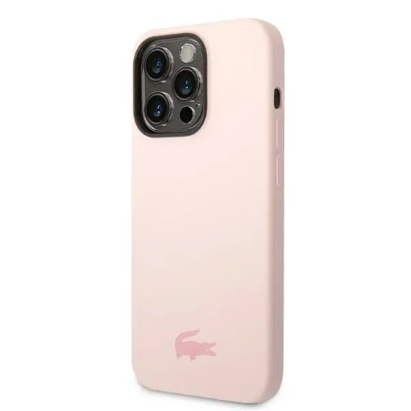 Etui Lacoste Silicone do iPhone 14 Pro Max Jasnoróżowy