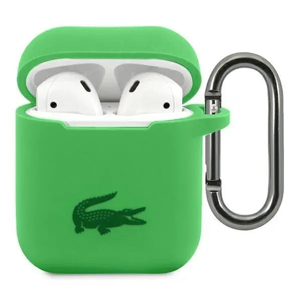 Etui na słuchawki Lacoste LCA2SN Case Silicone do AirPods 1/2 Zielony