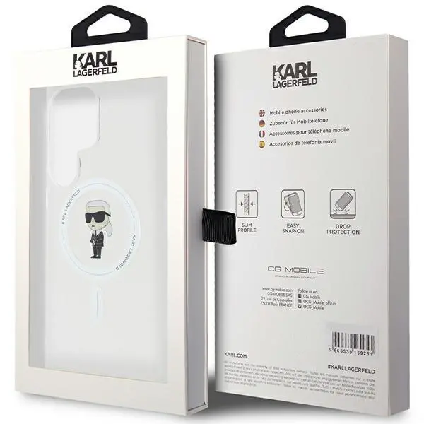 Etui Karl Lagerfeld IML Ikonik MagSafe do Samsung Galaxy S24 Ultra Przezroczysty