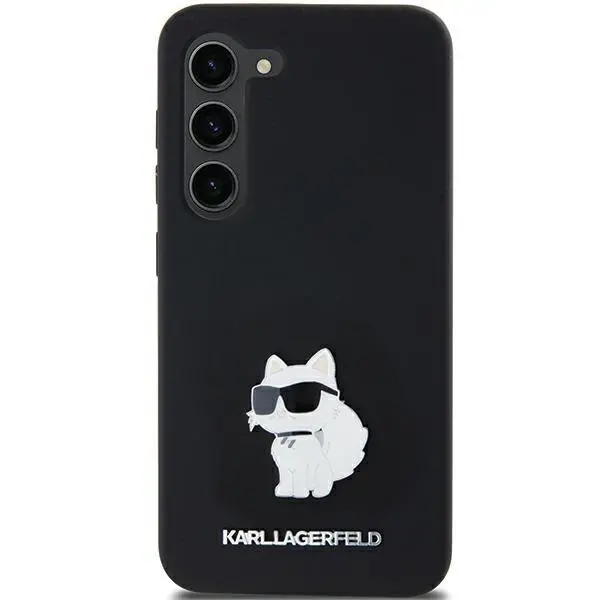 Etui Karl Lagerfeld Hardcase Silicone Choupette Metal Pin do Samsung Galaxy A55 Czarny