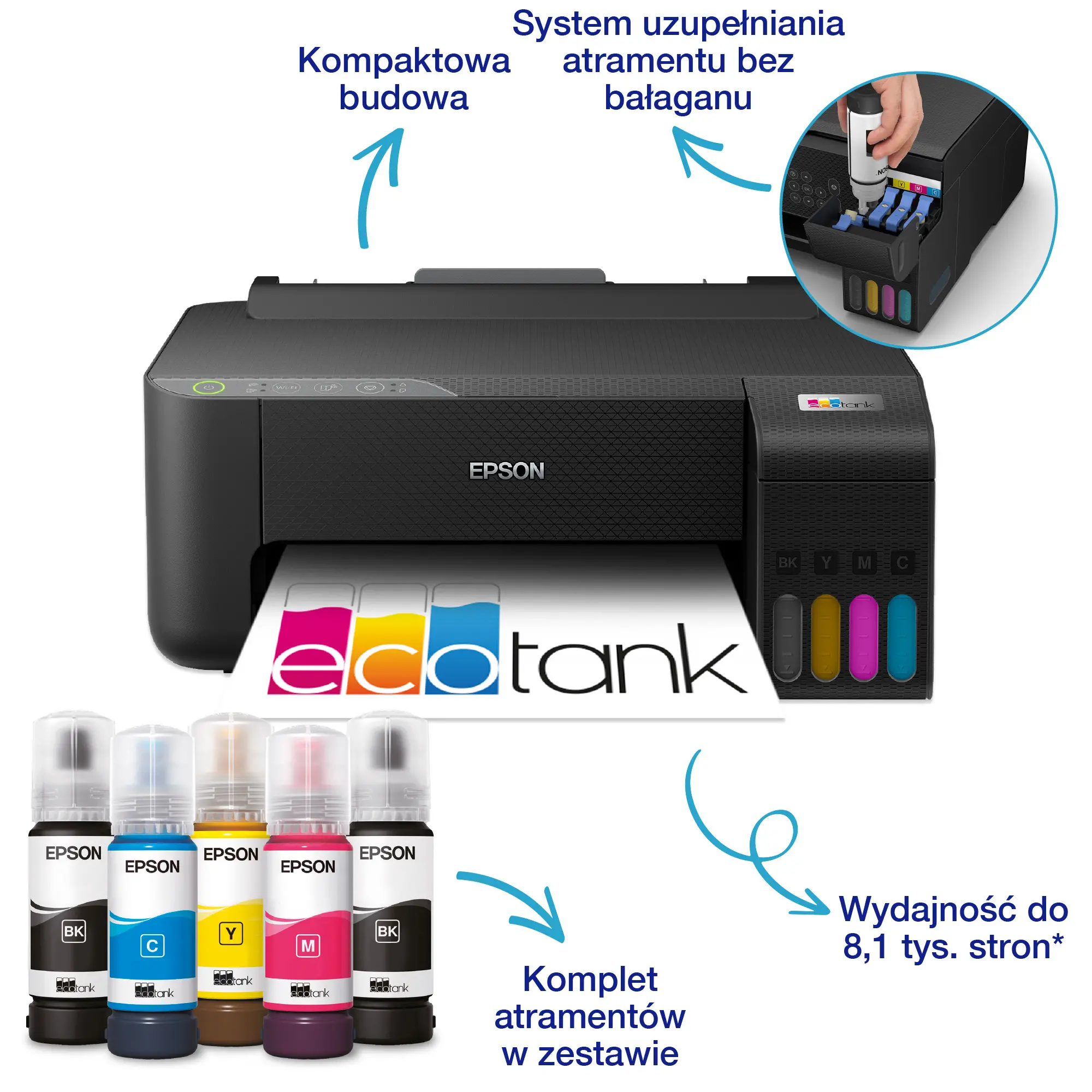 Drukarka Epson EcoTank L1270 WiFi Czarny