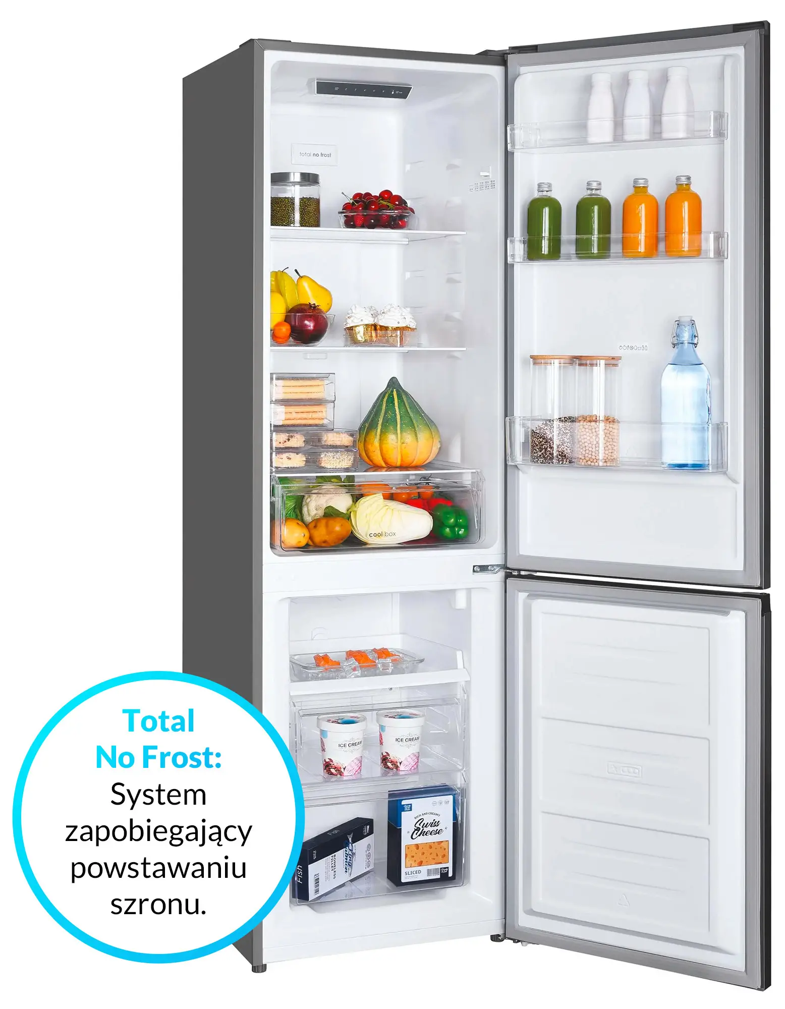 Lodówka Candy CCH1T518EX Pełny No Frost 180cm Inox