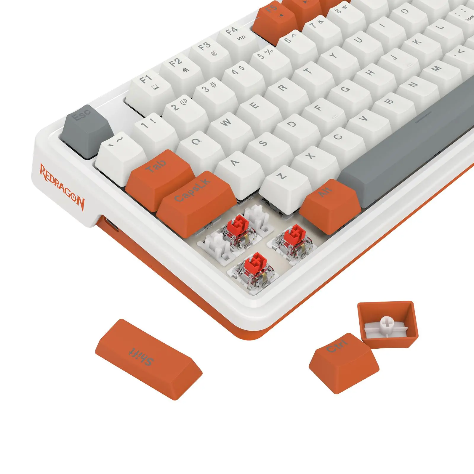 Klawiatura mechaniczna Redragon K664WOG-RGB Gloria Redragon Red Szaro-pomarańczowy