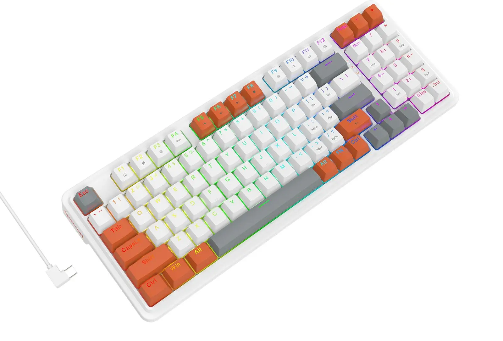 Klawiatura mechaniczna Redragon K664WOG-RGB Gloria Redragon Red Szaro-pomarańczowy