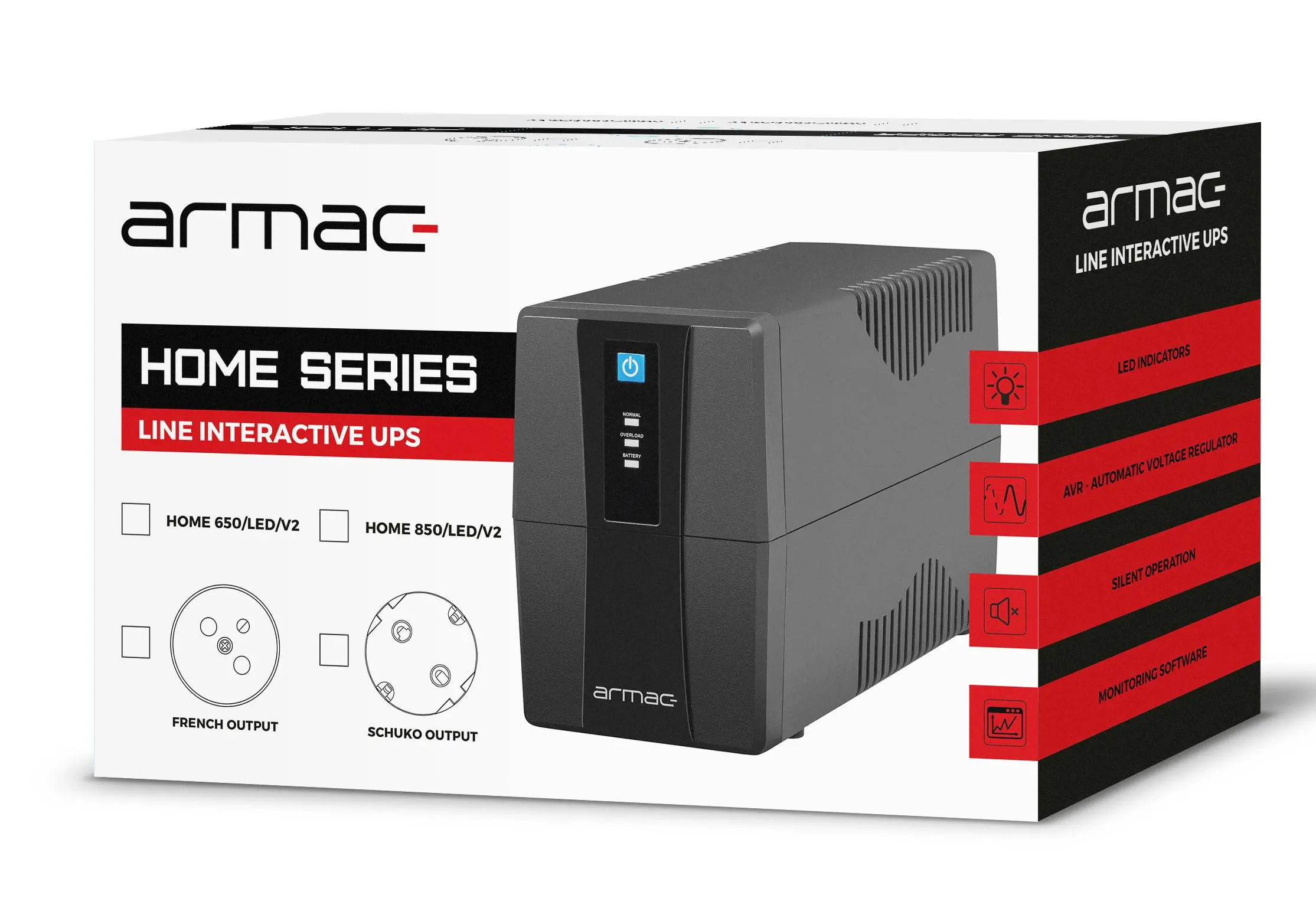 UPS Armac HOME H/850E/LED/V2 850VA 480W