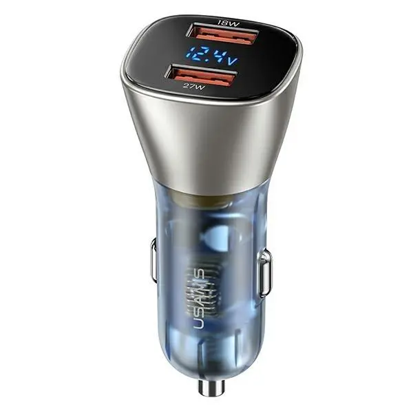 Ładowarka samochodowa USAMS C29 2xUSB-A Fast Charge 45W Jasnozłoty