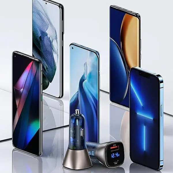Ładowarka samochodowa USAMS C29 2xUSB-A Fast Charge 45W Jasnozłoty