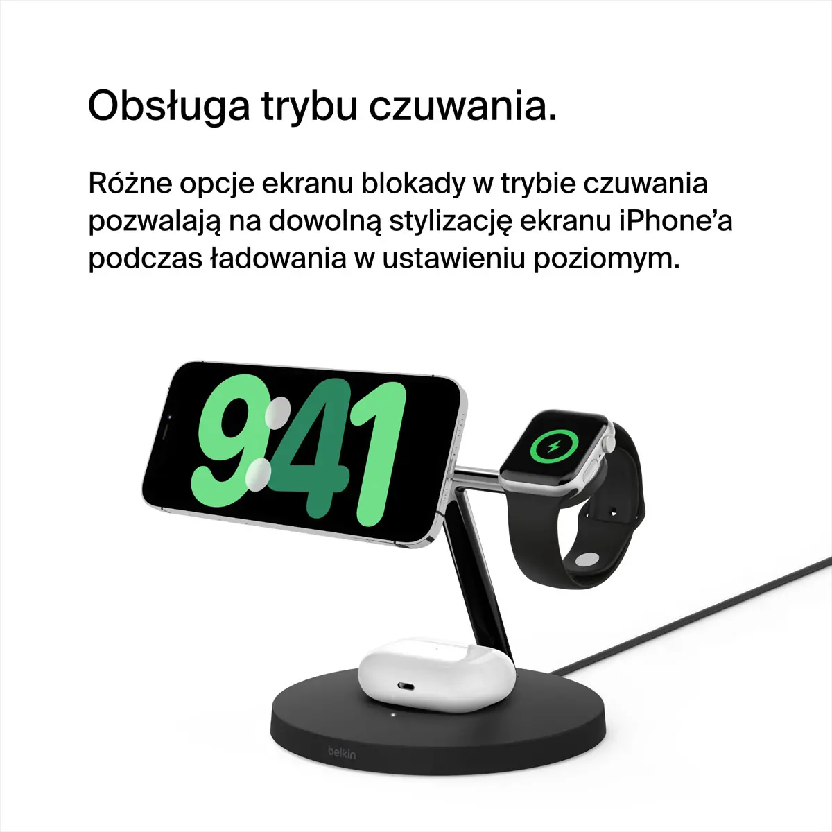 Ładowarka indukcyjna Belkin BOOSTCHARGE 3w1 MagSafe Qi2 15W MFi Czarny