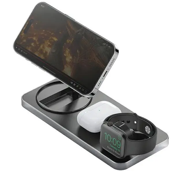 Ładowarka indukcyjna Energea GoMag Station 3w1 15W Fast Charging MagSafe Czarny