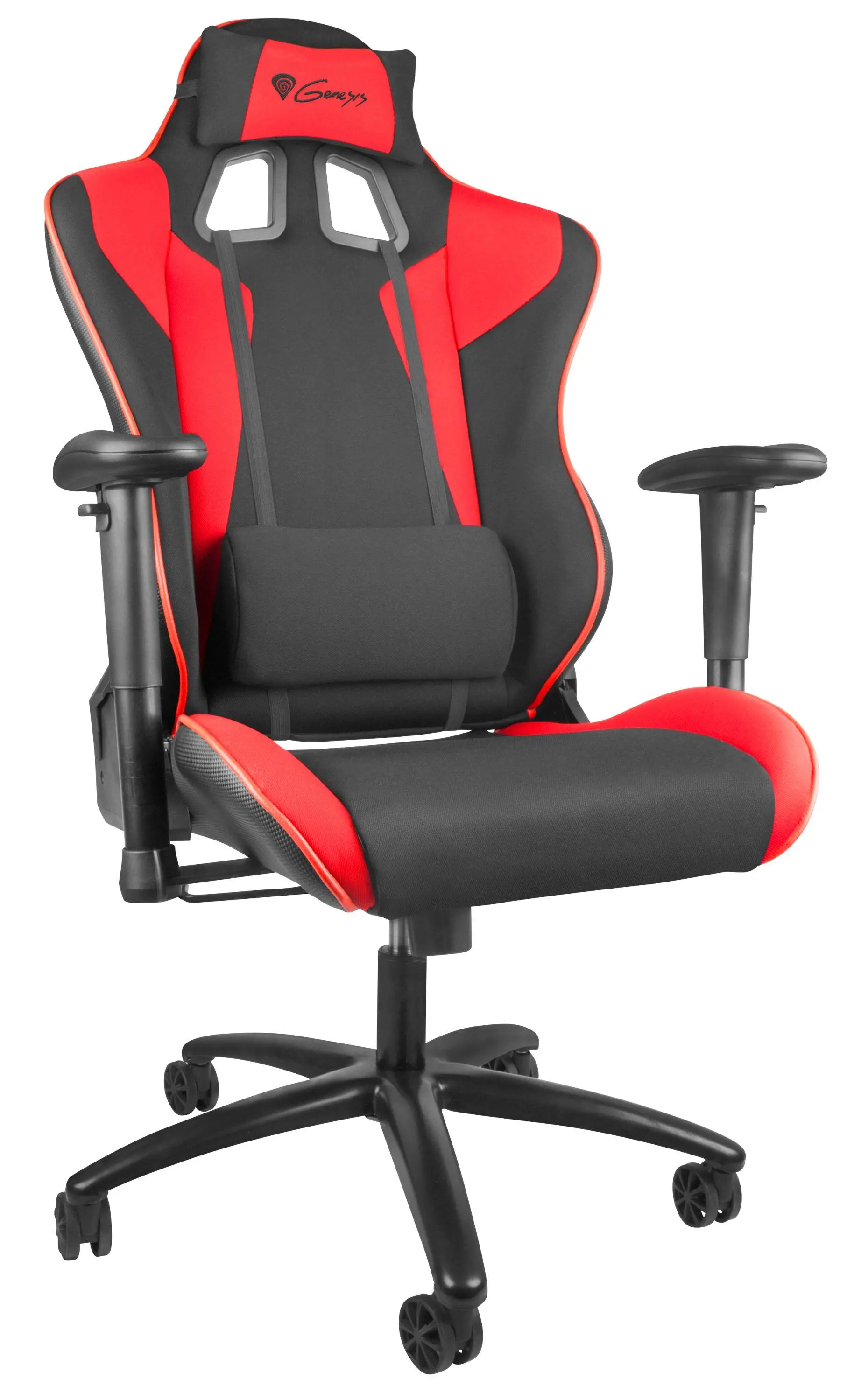 Fotel Genesis Nitro 770 Gamingowy do 150kg Skóra ECO Tkanina Czarno-czerwony