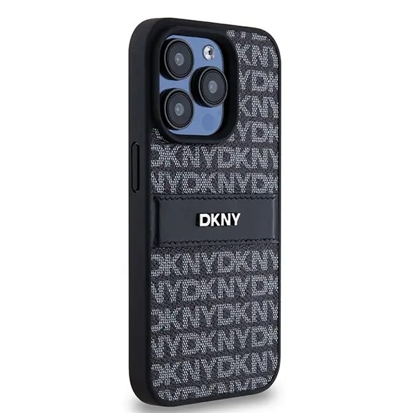 Etui DKNY Hardcase Leather Mono Stripe & Metal Logo do iPhone 15 Pro Max Czarny