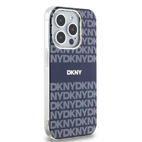 Etui DKNY IML Mono & Stripe MagSafe do iPhone 15 Pro Max Niebieski