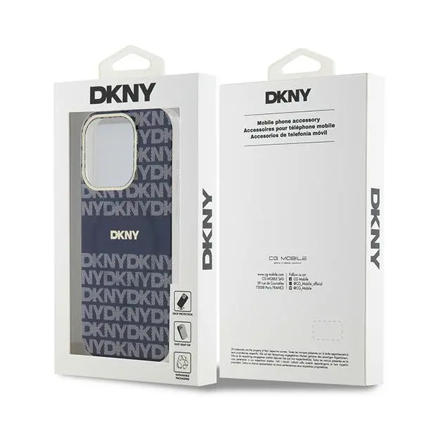 Etui DKNY IML Mono & Stripe MagSafe do iPhone 15 Pro Max Niebieski