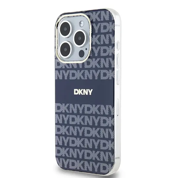Etui DKNY IML Mono & Stripe MagSafe do iPhone 15 Pro Max Niebieski