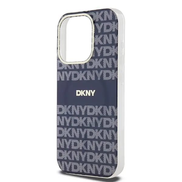 Etui DKNY IML Mono & Stripe MagSafe do iPhone 15 Pro Max Niebieski