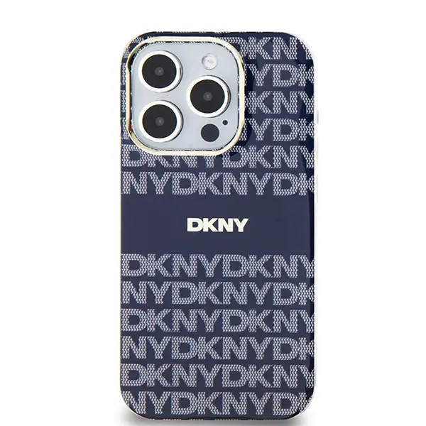 Etui DKNY IML Mono & Stripe MagSafe do iPhone 15 Pro Max Niebieski