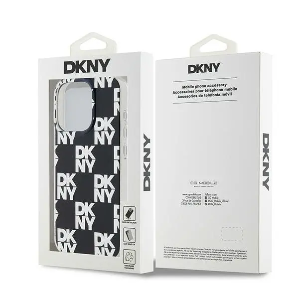 Etui DKNY IML Checkered Mono Pattern do iPhone 15 Pro Max Czarny