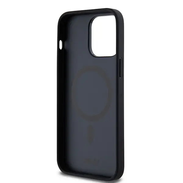 Etui DKNY Hardcase Leather Pattern Metal Logo MagSafe DKHMP14LPSHRPSK do iPhone 14 Pro Czarny