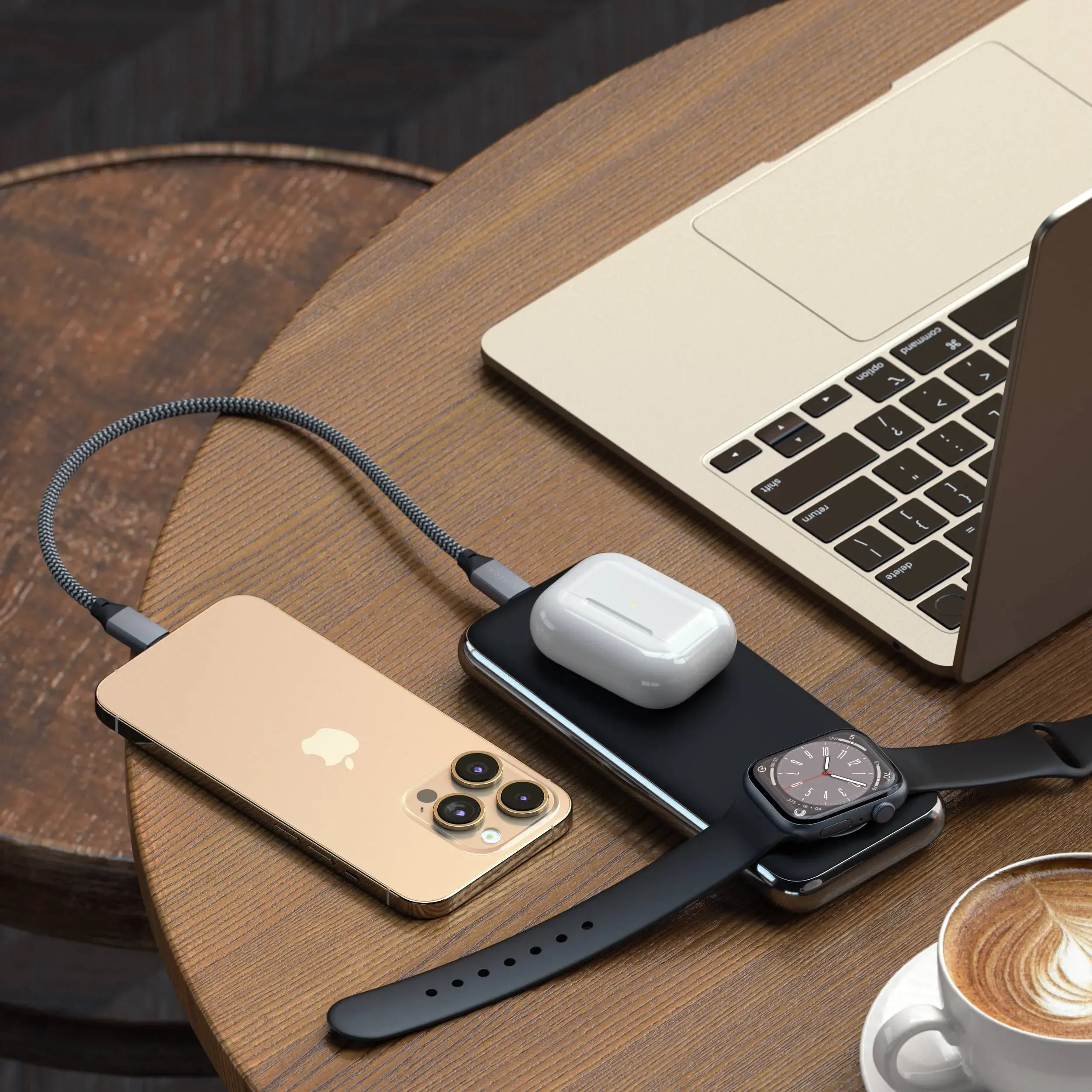 Powerbank Satechi ST-UC10WPBM Quatro Wireless 10000mAh 18W Czarny