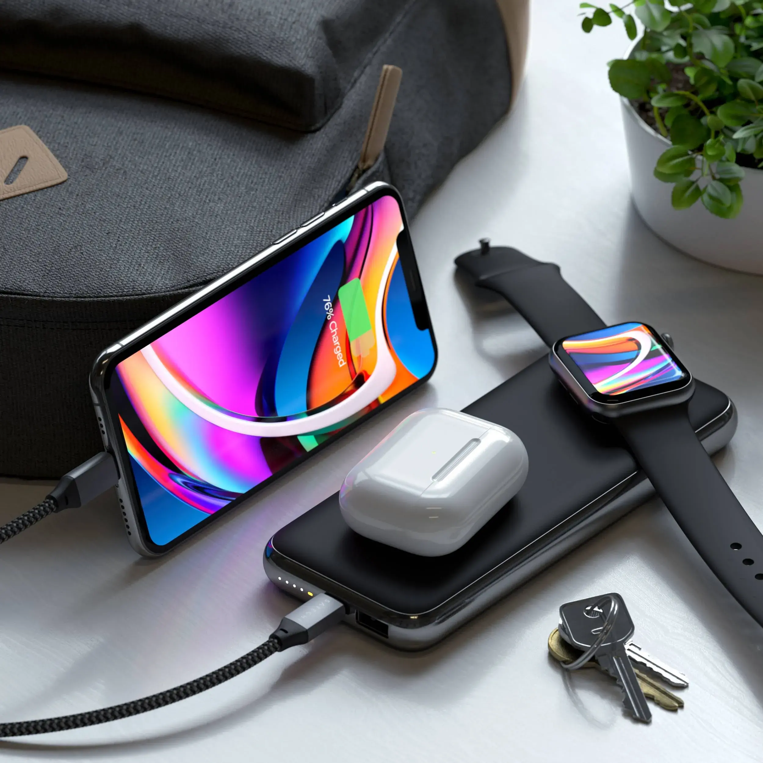 Powerbank Satechi ST-UC10WPBM Quatro Wireless 10000mAh 18W Czarny