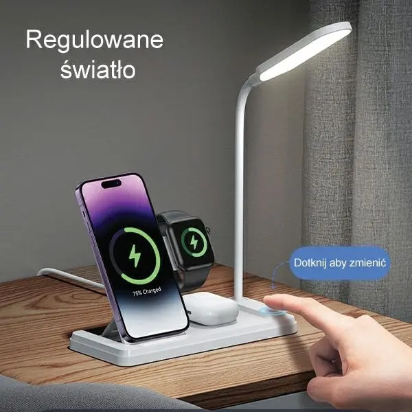 Ładowarka indukcyjna USAMS CD195WXC01 4w1 15W Biały