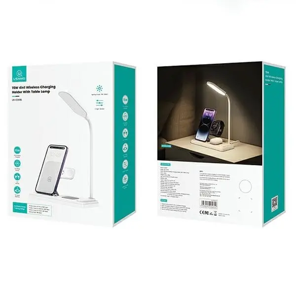 Ładowarka indukcyjna USAMS CD195WXC01 4w1 15W Biały
