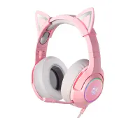 Onikuma K9 Cat RGB Nauszne Różowy