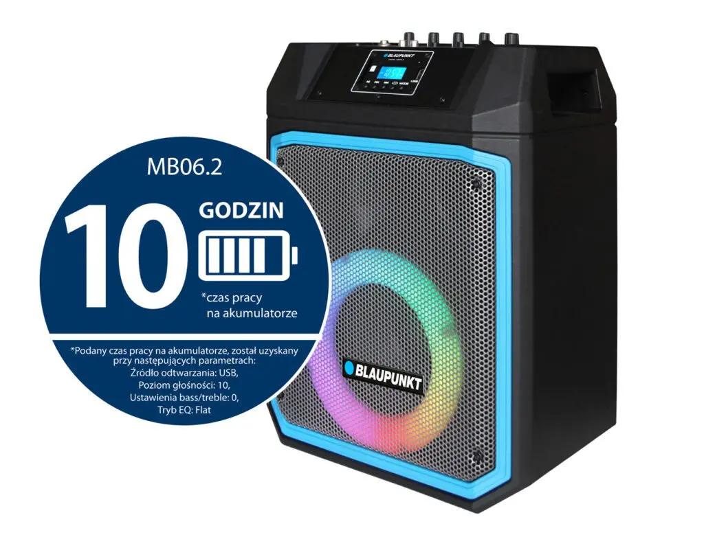 Power Audio Blaupunkt MB06.2 35W Bluetooth Radio FM Mikrofon Karaoke Czarny