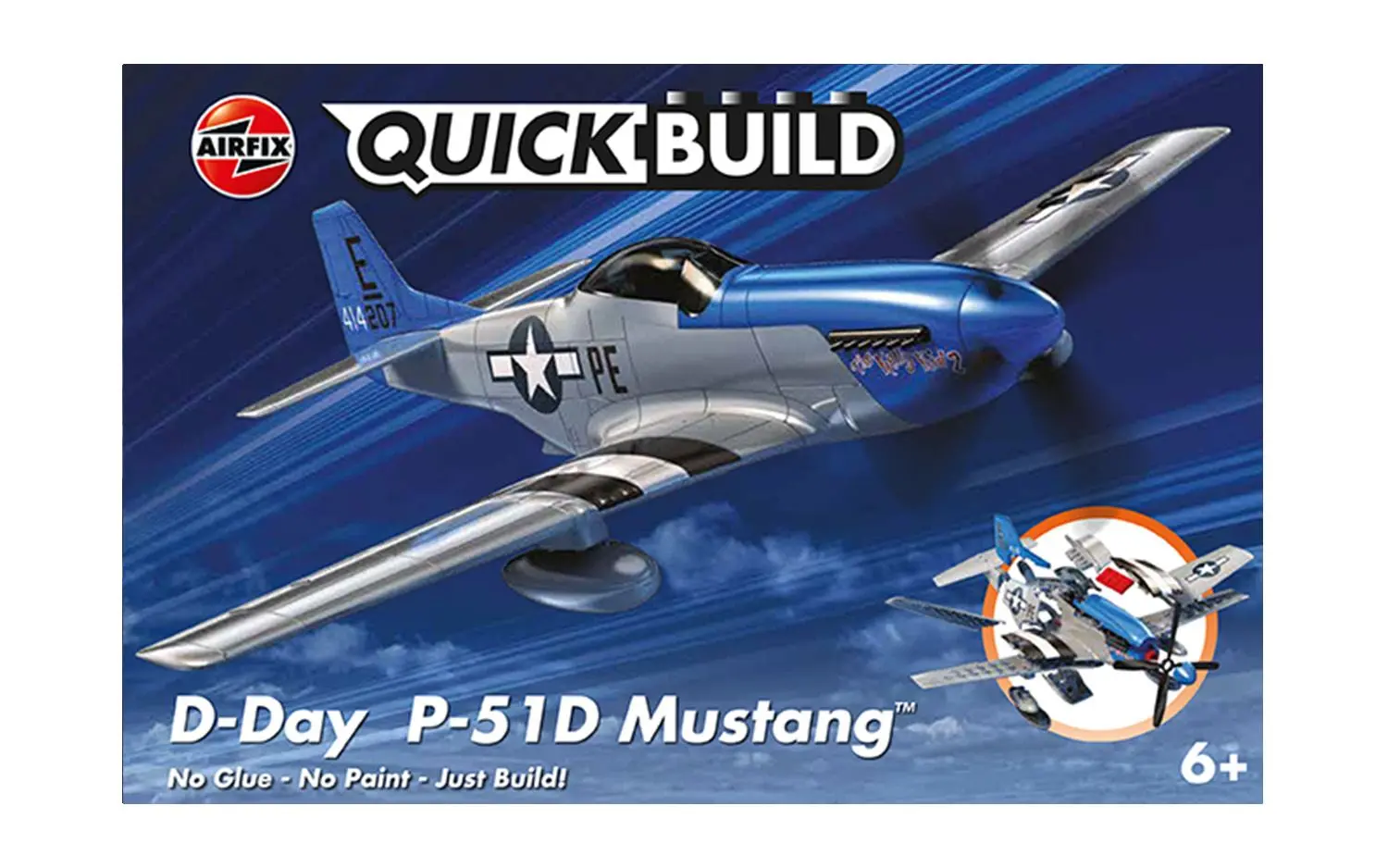 Model do składania Airfix J6046 Quickbuild - D-Day P-51D Mustang